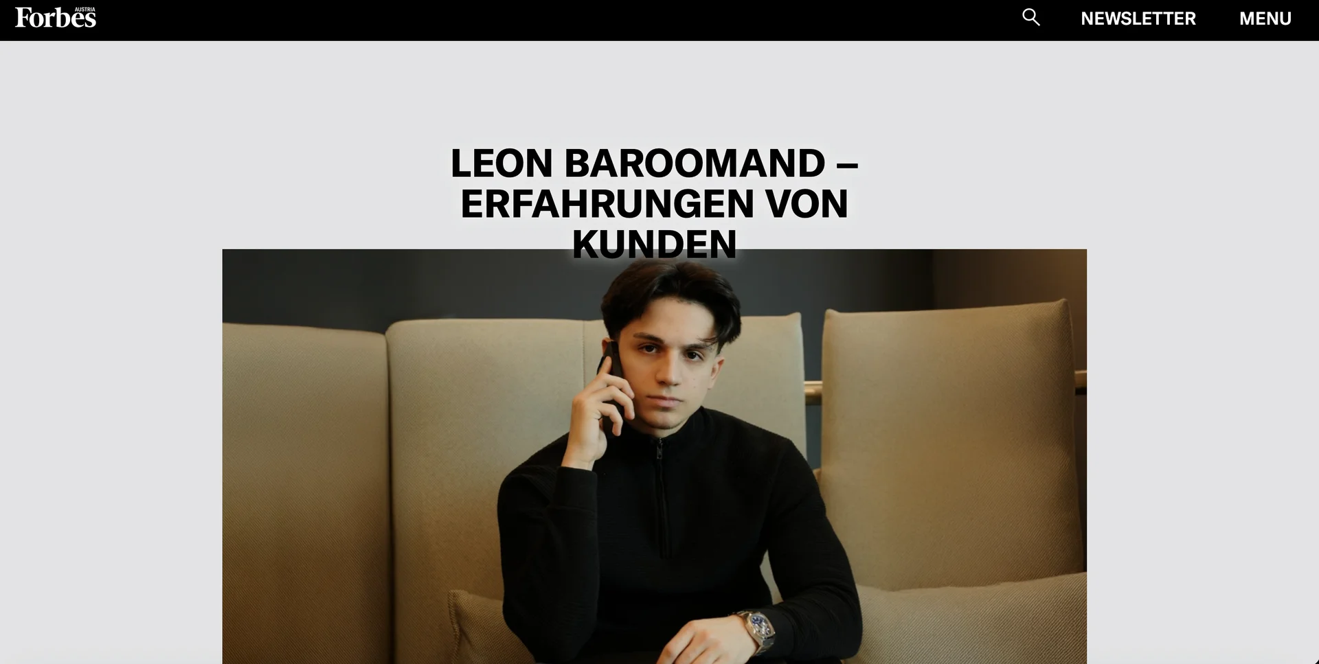 Presseartikel: Leon Baroomand – Erfahrungen von Kunden, Forbes